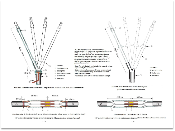 1kV Heat Shrinkable Cable Accessories Mga Tagubilin sa Pag-install